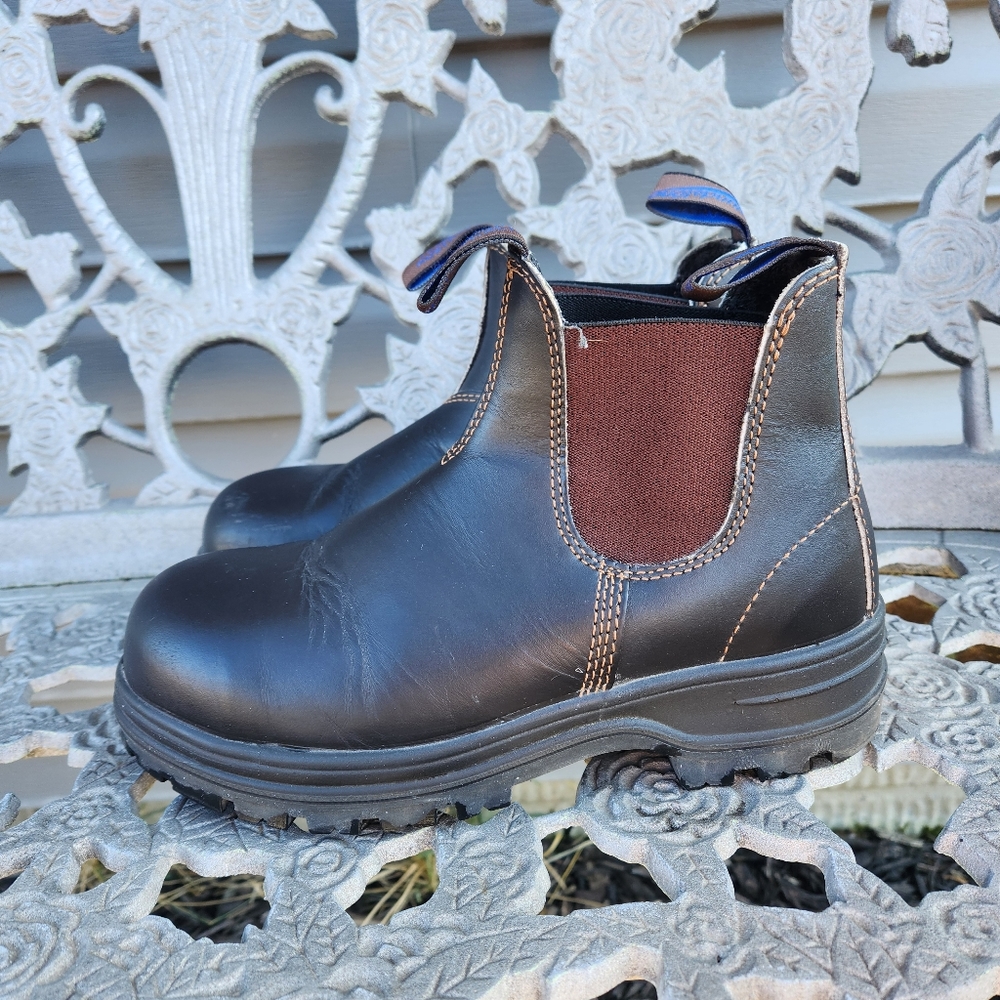 Blundstone - #140 Elastic Sided Series - Stout Brown - W Size 8 - Steel Toe